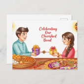 Happy Rakhi, Raksha Bandhan Briefkaart (Voorkant / Achterkant)