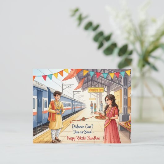 Happy Rakhi, Raksha Bandhan Briefkaart (Staand voorkant)