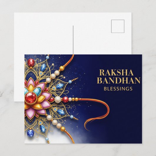 Happy Rakhi, Raksha Bandhan Briefkaart (Voorkant / Achterkant)