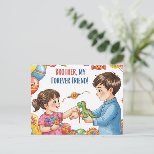 Happy Rakhi, Raksha Bandhan Briefkaart (Staand voorkant)