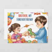 Happy Rakhi, Raksha Bandhan Briefkaart (Voorkant / Achterkant)
