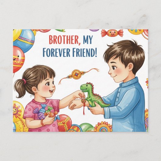 Happy Rakhi, Raksha Bandhan Briefkaart (Voorkant)