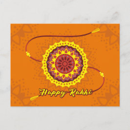 Happy Raksha Bandhan, oranje, gele polsband Briefkaart