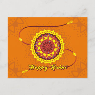 Happy Raksha Bandhan, oranje, gele polsband Briefkaart