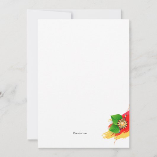 Happy Raksha Bandhan Wenskaart (Achterkant)