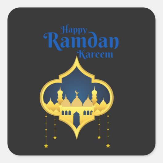 Happy Ramadan Kareem 2022 Vierkante Sticker (Voorkant)