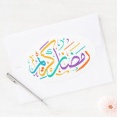 Happy Ramadan Kareem-arabisch Ovale Sticker (Envelop)