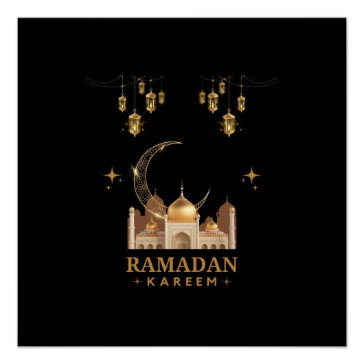 Happy Ramadan Kareem - Eid Mubarak - groeten Perfect Poster (Voorkant)