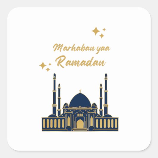 Happy Ramadan Kareem - Eid Mubarak Quotes Vierkante Sticker (Voorkant)