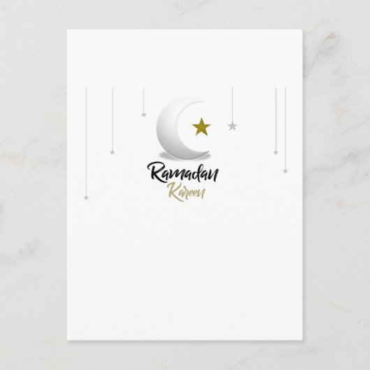 Happy Ramadan Kareem Elegant Islamitische Halve Ma Briefkaart (Voorkant)