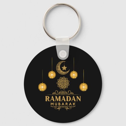 Happy Ramadan Kareem en Eid Mubarak 2023-feestdag Sleutelhanger (Voorkant)