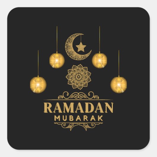 Happy Ramadan Kareem en Eid Mubarak 2023 Vierkante Sticker (Voorkant)
