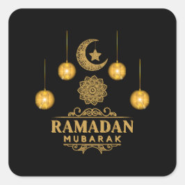 Happy Ramadan Kareem en Eid Mubarak 2023 Vierkante Sticker