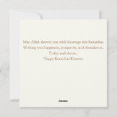 Happy Ramadan Mubarak Feestdagenkaart (Achterkant)