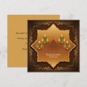 Happy Ramadan Mubarak Gold Islamic Lantern Mosque Feestdagenkaart (Voorkant / Achterkant)