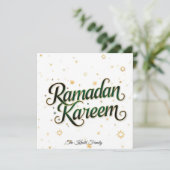 Happy Ramadan Mubarak Ramadan Kareem Gold Muslim Feestdagenkaart (Staand voorkant)