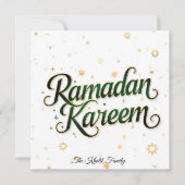 Happy Ramadan Mubarak Ramadan Kareem Gold Muslim Feestdagenkaart (Voorkant)