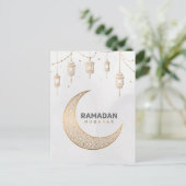 Happy Ramadan Mubarak | Ramadan Kareem Gold Muslim Feestdagenkaart (Staand voorkant)
