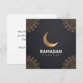 Happy Ramadan Mubarak | Ramadan Kareem Gold Muslim Feestdagenkaart (Voorkant / Achterkant)