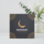 Happy Ramadan Mubarak | Ramadan Kareem Gold Muslim Feestdagenkaart (Staand voorkant)