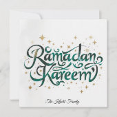 Happy Ramadan Mubarak Ramadan Kareem Gold Muslim Feestdagenkaart (Voorkant)