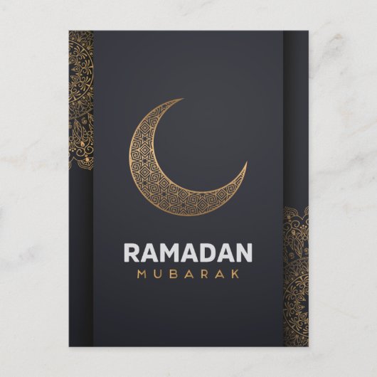 Happy Ramadan Mubarak | Ramadan Kareem Gold Muslim Feestdagenkaart (Voorkant)