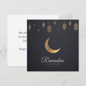 Happy Ramadan Mubarak | Ramadan Kareem Gold Muslim Feestdagenkaart (Voorkant / Achterkant)