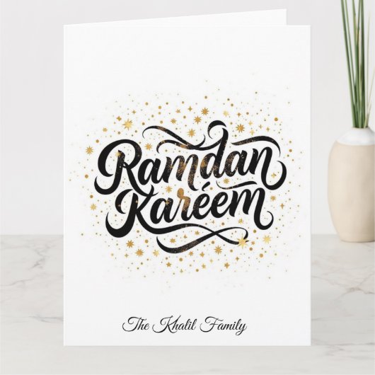 Happy Ramadan Mubarak Ramadan Kareem Gold Muslim Kaart (Voorkant)