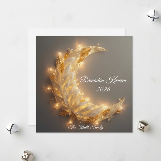 Happy Ramadan Mubarak Ramadan Kareem Hilal Muslim Feestdagenkaart (Voorkant / Achterkant in situ)