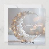 Happy Ramadan Mubarak Ramadan Kareem White Muslim Feestdagenkaart (Voorkant)