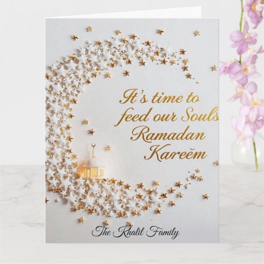 Happy Ramadan Mubarak Ramadan Kareem White Muslim Kaart (Orchidee)