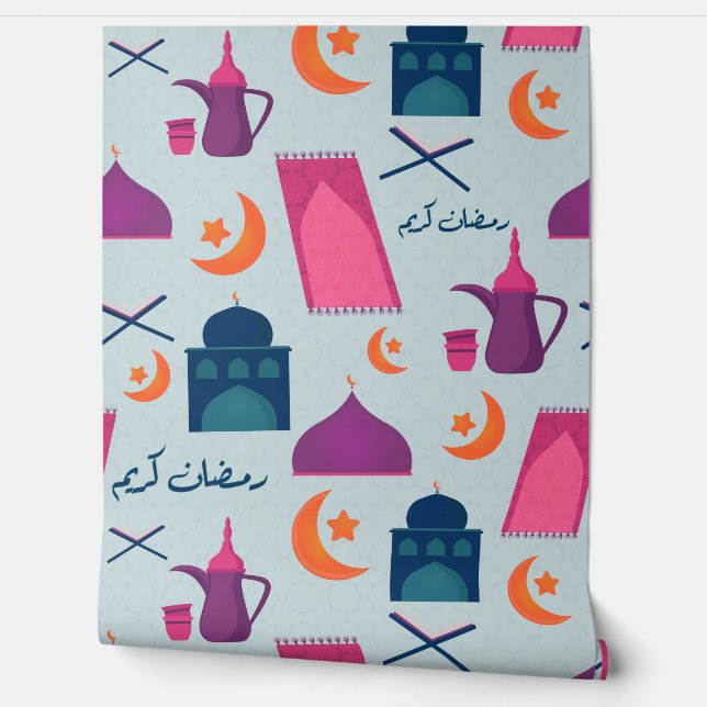 Happy Ramadan Pattern Behang (Afrollen)