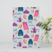 Happy Ramadan Pattern Briefpapier (Staand voorkant)