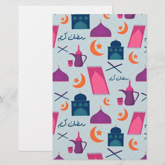 Happy Ramadan Pattern Briefpapier (Voorkant / Achterkant)