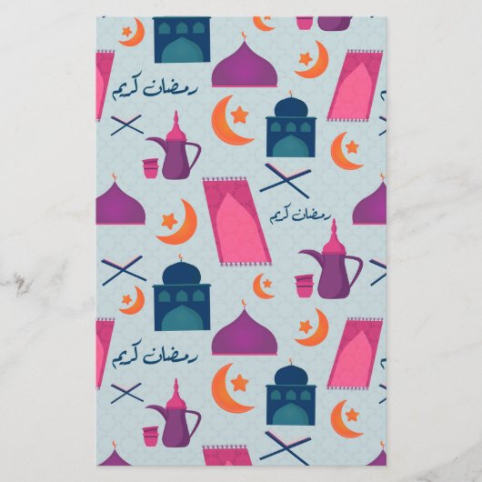 Happy Ramadan Pattern Briefpapier (Voorkant)