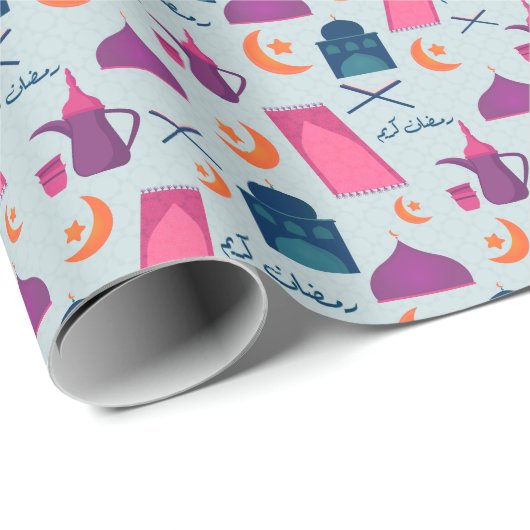 Happy Ramadan Pattern Cadeaupapier (Rol Hoek)