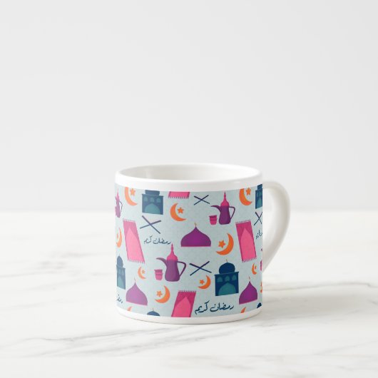 Happy Ramadan Pattern Espresso Kop (Voorkant rechts)