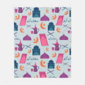 Happy Ramadan Pattern Fleece Deken (Voorkant)