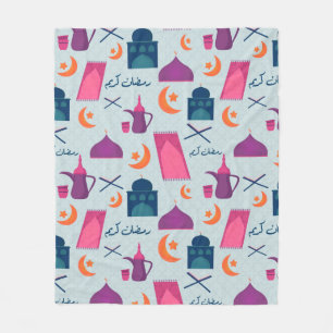 Happy Ramadan Pattern Fleece Deken