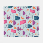 Happy Ramadan Pattern Fleece Deken (Voorkant (Horizontaal))