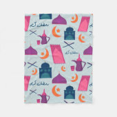 Happy Ramadan Pattern Fleece Deken (Voorkant)