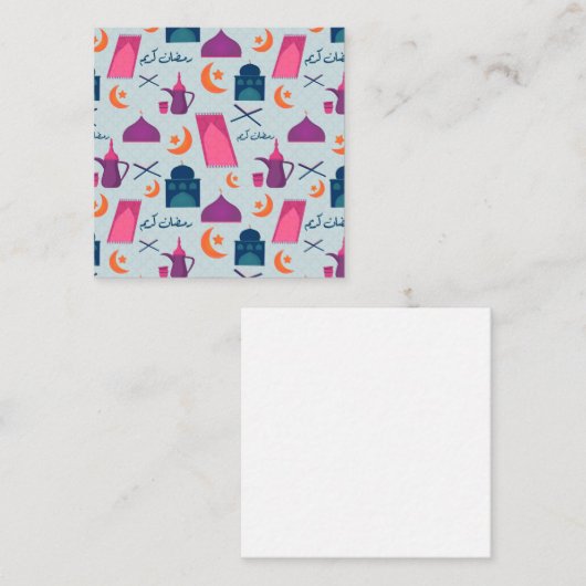Happy Ramadan Pattern Informatiekaartje (Voorkant / Achterkant)