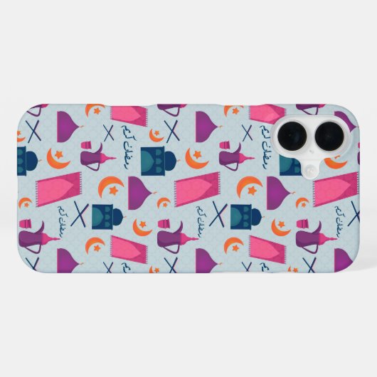 Happy Ramadan Pattern iPhone Hoesje (Achterkant horizontaal)