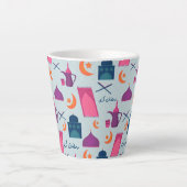Happy Ramadan Pattern Latte Mok (Voorkant)
