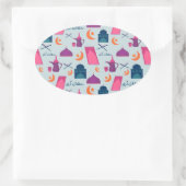 Happy Ramadan Pattern Ovale Sticker (Tas)