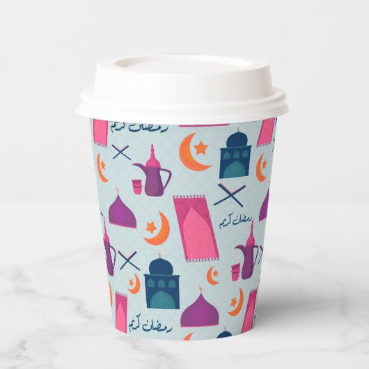 Happy Ramadan Pattern Papieren Bekers (Links)