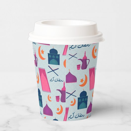 Happy Ramadan Pattern Papieren Bekers (Rechts)