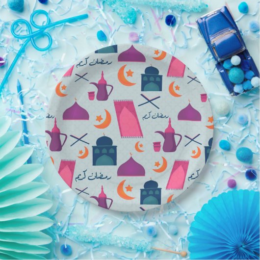 Happy Ramadan Pattern Papieren Bordje (Feest)