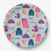 Happy Ramadan Pattern Papieren Bordje (Voorkant)