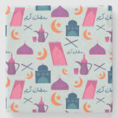 Happy Ramadan Pattern Stenen Onderzetter (Voorkant)